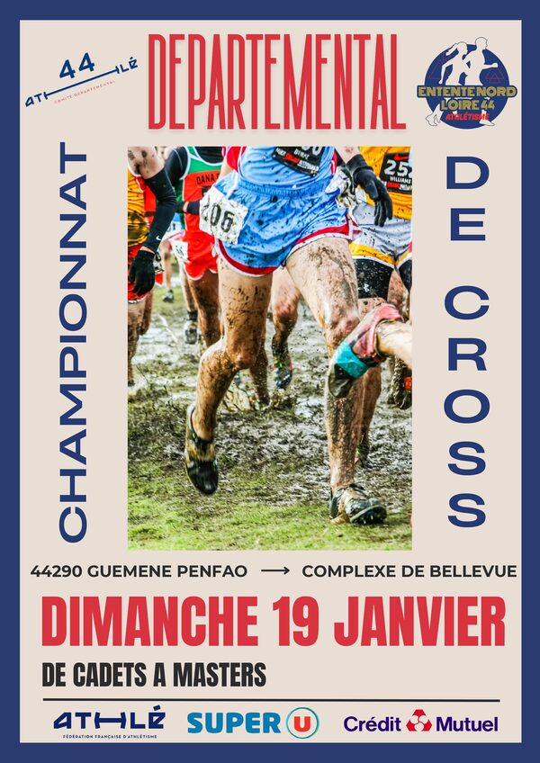 Affiche de la compétition Chpts Départementaux Cross -Mi à Ma