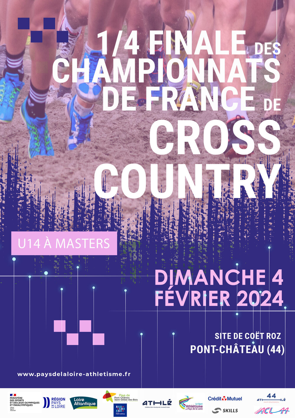 Affiche de la compétition 1/4 de Finale des Championnats de France U14-U16-U18-U20-U23-SE-MAS