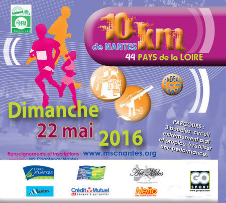 Affiche de la compétition 10 Km de Nantes - 44 - Pays de la Loire