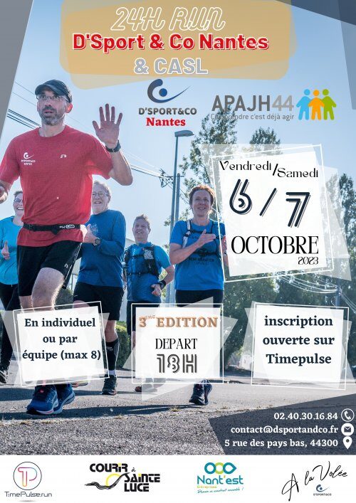 Affiche de la compétition 24h Run D'Sport & Co Nantes et CASL