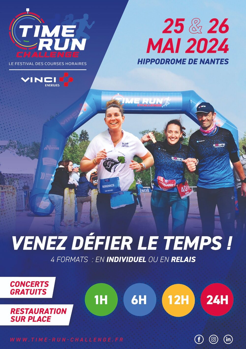 Affiche de la compétition TIME RUN CHALLENGE de Nantes - 24h, 12h, 6h, 1h