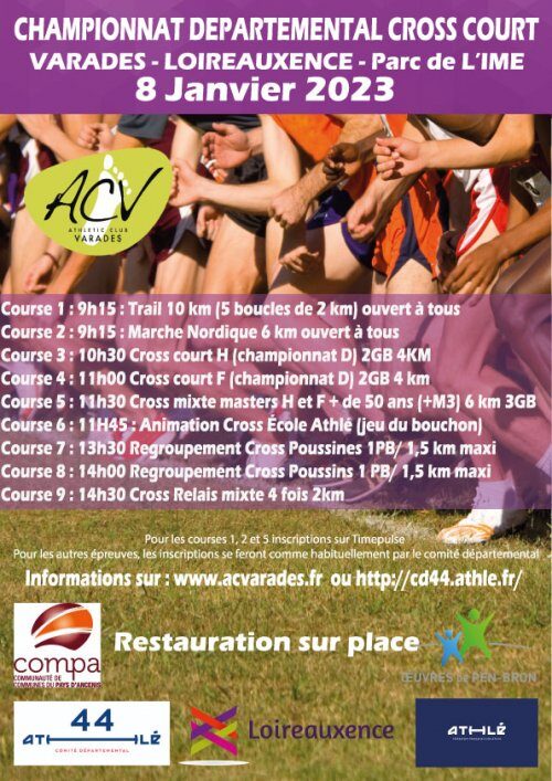 Affiche de la compétition Chpts Départ.de Cross Court et Cross Relais U18 et +