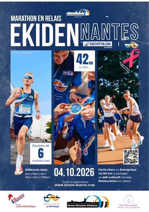 Affiche de la compétition Ekiden de Nantes by Décathlon Atlantis